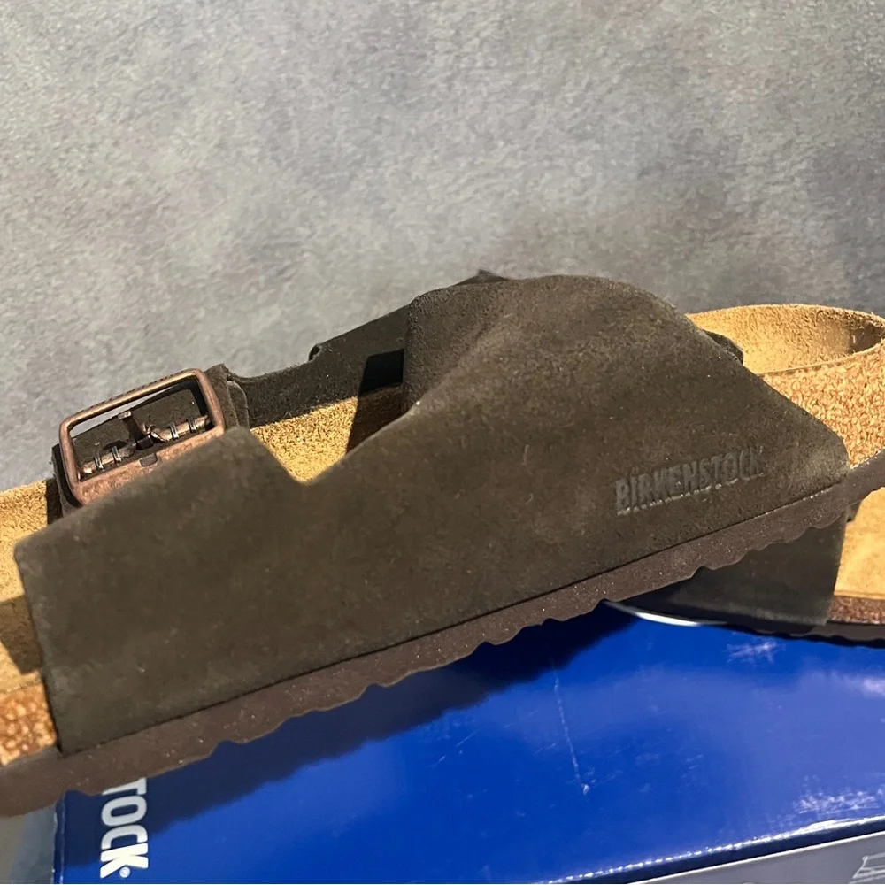 Birkenstock Women’s Arizona Sandals Mocha Suede Soft Footbed Size 9 US - Picture 6 of 16